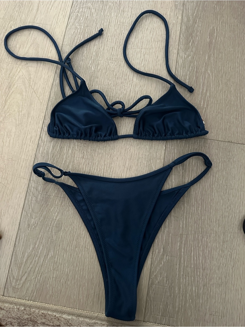 Navy Blue String Bikini Set - Women's Swimwear